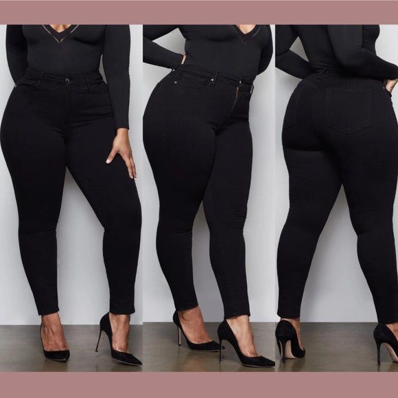 NEW‎ $129 Good American [ 18 ] Good Legs High Rise Skinny Jeans in Black - Picture 1 of 13